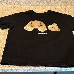 Palm Angels Black Tee with Teddy Design